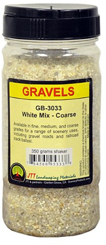 JTT Scenery Products Ballast and Gravel, White Mix, Coarse