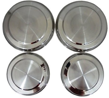 EFG 4 Piece Stainless Steel Hob Cover Protector Lid Set, Silver, Universal
