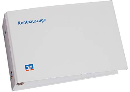 1 x Kontoauszugsordner weiß mit Volksbank Logo, Ordner für Kontoauszüge, Bankordner, DIN lang
