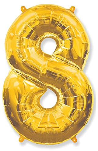 Grabo XXL Riesen Zahlen Folienballon 102 cm (40) Farbauswahl – Perfekte Deko für Geburtstage, Jubiläen & Feiern – Happy Birthday Party-Highlight - für Helium und Luft! Wiederverwendbar! (Gold, 8)
