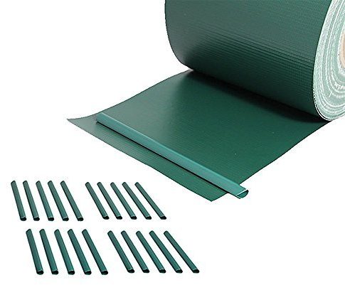 Melko Zaun Sichtschutzstreifen 65m Windschutz für Doppelstabmatten Sichtschutz Rolle Gartenzaun inkl. 20 Befestigungsclips