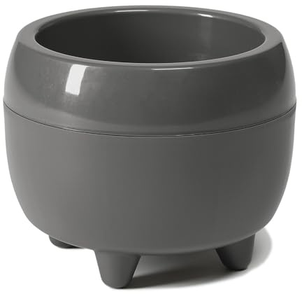 Pot de Fleurs Rond Ø 23 cm, 3L – Design élégant avec Pieds – Pot Anthracite avec Trou de Drainage – Idéal pour l'intérieur et l'extérieur