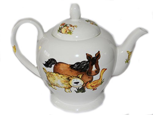 Crown- Bone China 16 Fl OZ/ 2 Cup Teapot - Animal Farm Kirsty Jayne China- Hand guilded in The Potteries, Staffordshire, England.