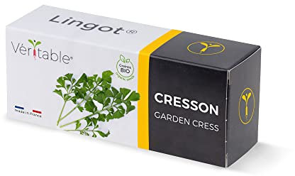 Lingot® Berro de jardín Bio - Compatible con Huerto di Interior Véritable® y Exky® - Recarga Lista para Usar - Sustrato con Semillas integradas