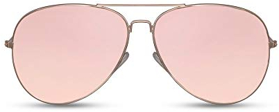 Cheapass Occhiali da Sole da Pilota Montatura d'Oro e Lenti Specchiati Rosa Reali Revo UV400 Protezione
