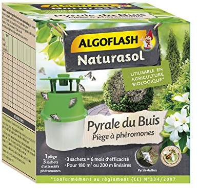 ALGOFLASH NATURASOL Pyrale du Buis, PiÚge à Phéromones, Prêt à l'emploi, 3 capsules de phéromones, BIOPIBUI