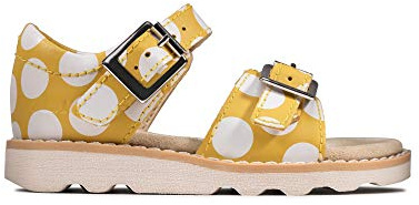 Clarks Boy's Girl's Crown Bloom T Ankle Strap Sandals, Yellow (Yellow Interest Yellow Interest), 8 UK Child
