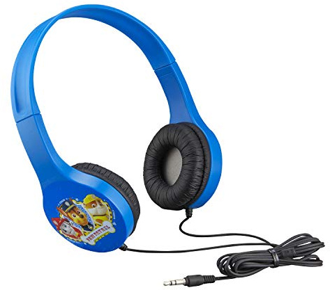 eKids Paw Patrol Blue Kid Safe Headphones With Built-in Volume Limiting.Children Headphone Over Ear, Wired Headset Volume Limited and Sharing Function Child Earphones Foldable Headphones