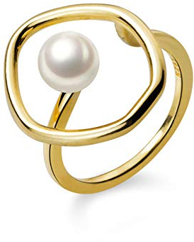 Damen 925 Sterling Silber Luxus Ringe,Für Immer Einzigartige Ovale Fingerringe Mit Perle Für Frauen Schmuck Weihnachten Geschenk Handmade Einzigartig Luxuriösen Charme Einzigartigen