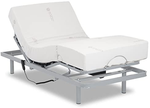 Geriafy – Pack Cama Articulada Reforzada con colchón viscoelástico de 20 cm Tencel | Tejido Fresco y Suave (105x190 cm, Mando por Cable)