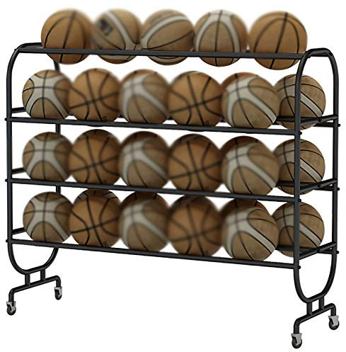 JTRHD Sports Equipment Storage Rack Football Display Rack Basketball Storage Rack School Basketball Organizer Suitable for Many Scenes Sports Gear Organizer (Color : Black, Size : 108x38x139cm)