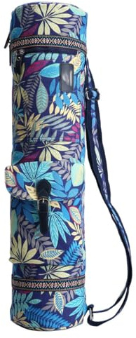 Shiwaki Borsa per Materassino Yoga 28'' - Grande Borsa a Tracolla per Esercizi Con Cerniera Intera, Completamente Foderata a Mano, Cinturino Regolabile - Regalo Yoga Foglia d'Acero