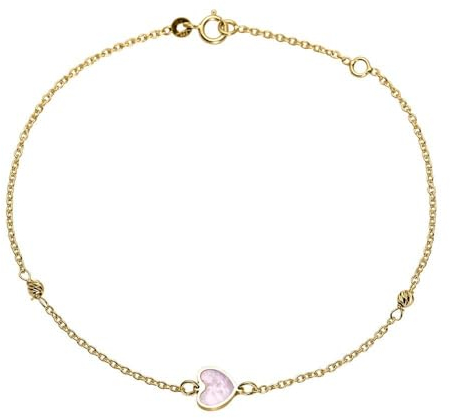 Damenarmband Herz von JEWLIX aus 14-karätigem Gold, Perlmutt