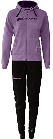 GIVOVA TUTA DONNA 105 PAILLETTES CON CAPP in FELPA VIOLA/NERO Tg. XL