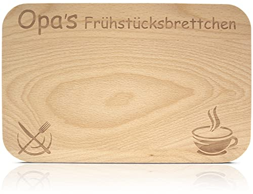 Hochwertiges Frühstücksbrettchen aus Holz, Geschenkidee für Opa, Geschenkidee ideal zum Geburtstag oder zu Weihnachten, Opa's Frühstücksbrettchen
