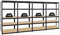 PROREGAL Mega Deal 4er-Set Schwerlastregale Slim Elephant 180x90x60cm mit 5 Ebenen Fachlast 350kg Schwarz