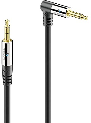 sonero Audiokabel 3,5mm Klinke Stereo AUX Audio Kabel vergoldet 90° 3m | AUX, vergoldete Kontakte, 90° Metallstecker und 3-fache Schirmung für HiFi, Smartphone, Tablet, Autoradio und MP3-Player