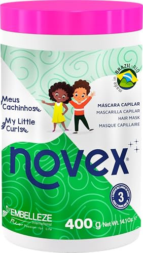 Novex My Little Curls Pflegende Haarmaske für Kinder ab 3 Jahren, angereichert mit Rizinusöl und D-Panthenol für eine tiefenwirksame Feuchtigkeitsversorgung, 400 g