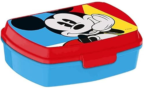 HOVUK® 1 x Lunchbox 18 cm Lebensmittelbehälter für Kinder, beliebte Mickey-Maus-Figur, bedruckt, mikrowellengeeignet, Sandwich-Box für Schule und Reisen, bestes Geschenk für Jungen ab 3 Jahren