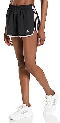 adidas Marathon 20 Laufshorts Pantaloncini, Nero/Rosa Trasparente, 2X Donna
