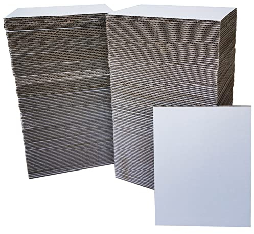 Lot de 200 feuilles de carton ondulé blanc de qualité supérieure, 8,9 x 11,4 cm, inserts plats en vrac pour protecteurs de cartes de sport, dossiers de cartes à collectionner, renforçateurs