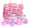 WESKIFAN Kinder Einhorn-Puppe Rollschuhe für Mädchen 4 Größen Verstellbar Mit Leuchtenden Rädern Quad Roller Skates für Anfänger Weihnachts und Geburtstags Geschenke