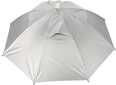 Alvinlite Regenschirm-Hut Angeln-Regenschirm-Hut Hände frei Faltbarer UV-Schutz-Regenschirm-Kappe verstellbare Kopfbedeckung Faltbare Sonnen-Regen-Kappe für Angeln-Sonnenschutz im Freien (26 Zoll)