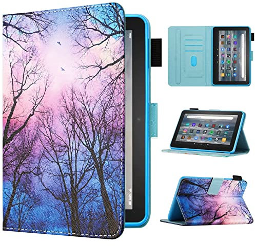 Fancity for All-New Amazon Fire 7 Tablet Case (Only Compatible with 12th Generation, 2022 Release), Smart Wake Sleep Slim Case with Card Slot, Flip Stand Cover for Amazon Fire 7 Tablet, Forest