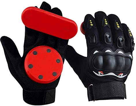 Sharplace Longboard-Slide-Handschuhe Standard-Skate-Handschuhe mit Slider-Schutz für Longboard-Zubehör, Rot