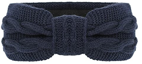 Stirnband Damen Winter, Solid Stirnbänder Strick, Casual Outdoor Haarband Ohrenwärmer Elastische, Gestrickte Verdicken Headwrap Yoga Workout Vintage Haarschmuck Kopfband für Frauen (03-Blau, One Size)