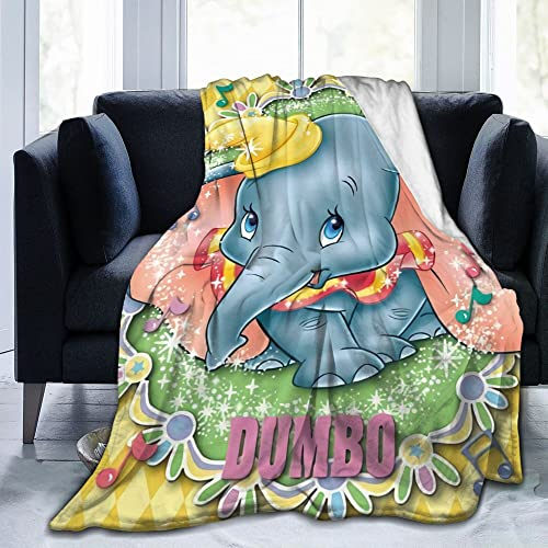 Lawenp Decke für Dumbo für Mädchen, Jungen, Erwachsene, Anime-Decken für Stuhl, Büro, Fuzzy-Decke, Baby, 60x80
