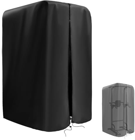 Kingling Klimmzugstangenabdeckung, Klimmzugstangen-Ständerabdeckung für Power-Tower, Krafttraining, Dip-Ständer, wasserdicht und staubdicht, Schutzhülle – 106,7 cm L x 101,6 cm B x 162,6 cm H