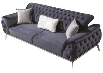 Sofa 3 Sitzer Wohnzimmer Luxus Design Chesterfield Italienischer Stil Möbel