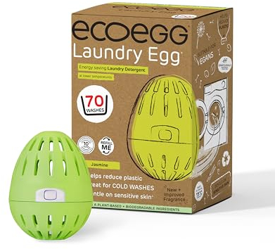 Ecoegg Wäsche-Ei, Waschmittel und Weichspüler, ohne Bio, Enzyme, Phosphate, Chlorbleiche, empfindliche Haut, Jasmin, 70 Wäschen