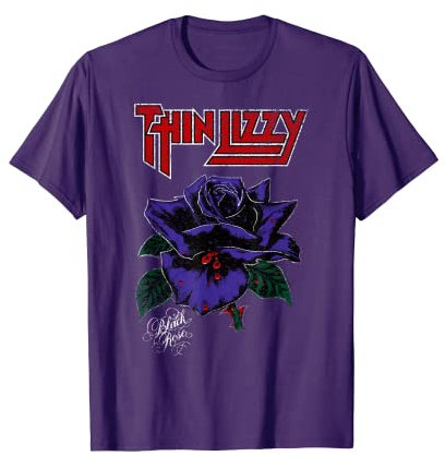 Thin Lizzy – Black Rose On Purple T-Shirt