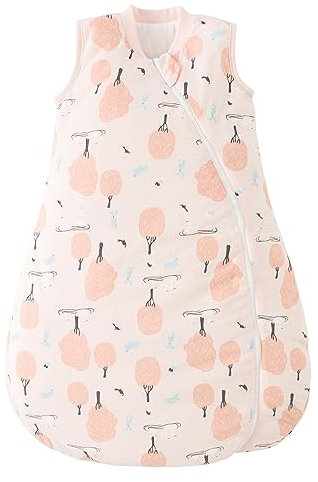 Duomiaomiao Baby Schlafsack 2.5 tog, Schlafsack Baby Ganzjahres, Baumwolle Baby Schlafsack Winter,Warmer Schlafsack Baby, Winter Schlafsack Baby(Rosa-2.5 Tog/L)
