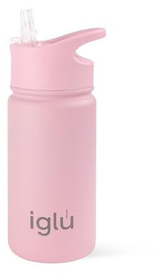 iglu Reusable Water Bottles | Premium Double Walled Stainless Steel | Vacuum Insulated | 24 Hours Cold & 12 Hours Hot | Sweatproof & BPA Fre | Great Eco-Friendly Gifte (Himalayan Pink, 450ml)