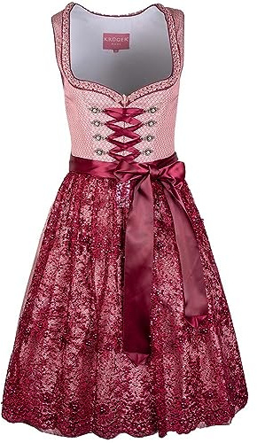 Krüger Dirndl Marica 60er Länge Beere | Jacquard-Dirndl schlicht elegant Gr 34