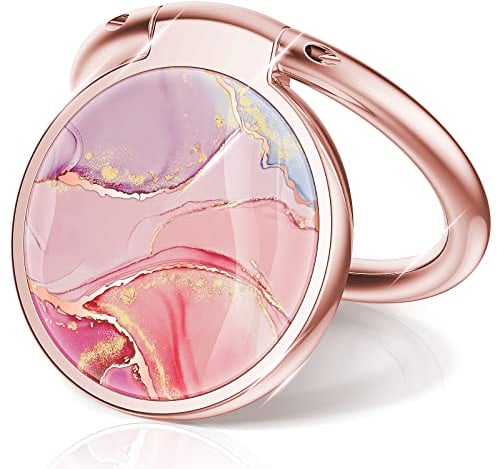 Chvelop Phone Ring Holder, Phone Ring Grip Universal Handy Finger Ring Stand 360 Adjustable Phone Grips Metal for iPhone 15 14 13 12 11 Pro Max Mini Xs XR X 8 7 6S Samsung Smartphones, Pink