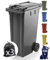 EXPRESS WHEELIE BINS - Outdoor Wheelie Bin for Recycle Trash and Rubbish 80L, 240L to 360 Litre Council Sizes & Colour Options Black/Grey, Blue & Green with Rubber Wheels (180 Litre, Grey/Black)