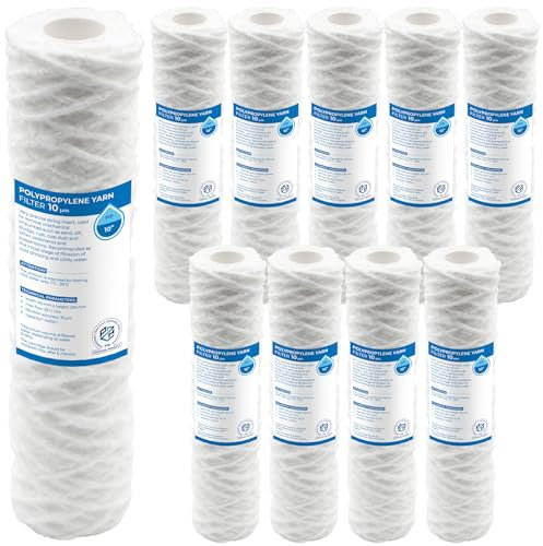 Filtro avvolto, 10 pollici - 10 pezzi, 10 micron: Filtro a filo per eliminare impurità meccaniche come sabbia, fango e ruggine, durata massima di 6 mesi.