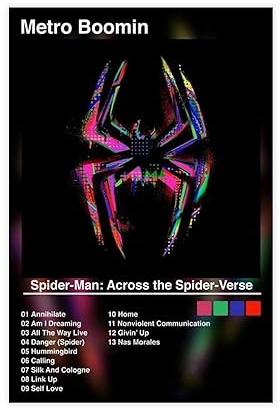 Metro Boomin Poster Spider Man Across The Spider Verse Album Leinwand Poster Schlafzimmer Dekor Sport Landschaft Büro Zimmer Dekor Geschenk 30 x 45 cm