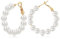 Perlen Creolen für Frauen - Kleine Perlenohrringe Runde Halboffene Hypoallergene Ohrringe 3cm Weiß Perle Cluster Hoop Earrings Schmuck Geschenke für Damen Mädchen