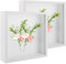 LDHHYH Lot de 2 cadres photo 3D à remplir - 25 x 25 cm - Profondeur : 25 cm - Pour objets jusqu'à 5 cm - Verre acrylique - Blanc