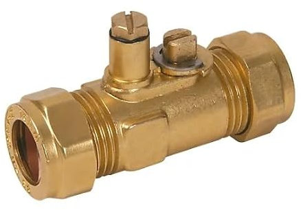 Gas ISOLATING Valve & Test Point 15MM X 15MM, Brass Construction. ¼ Turn Operation. for Natural Gas and LPG, 1 in Pack