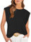 Tanmolo Damen Basic T-Shirt Tank Tops Casual Sommer Tops Kappenärmel Sommer Bluse Lässig Lockere Passform Blusen 2024 Neu Schwarz, S