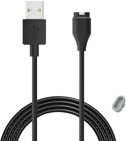 Threeeggs Kompatibel mit Garmin Instinct Watch Ladegerät, Ladekabel für Instinct Esports Edition/Solar/Solar Tactical Edition + Grau Protector Staubstecker Anti-Staubstecker 1.0 m (1)