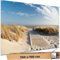 TRIOSK Sichtschutz Garten Deko Zaun Plane Blickdicht groß mit Zaunblende Motiv Dünenweg Meer Nordsee Strand für Zaunelement Doppelstabmatten Stabmattenzaun Gartenzaun PVC 250x180 cm