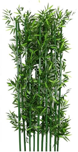 Large Artificial Bamboo Plants Trees Outdoor Indoor 3ft 4ft 5ft 6ft 6.5ft Tall, Fake Bamboo Silk Faux Tree DIY Decor with Leaves for Garden Fence Privacy Screen Courtyard Entrance(10 pack,1.8m/70.9in/