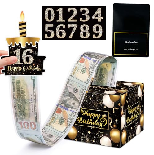 WISIRENT Happy Birthday Geschenkbox, Geburtstag Geldgeschenk Mit Grußkarte, Überraschungsbox DIY, Box für Ihre Familie, Freunde